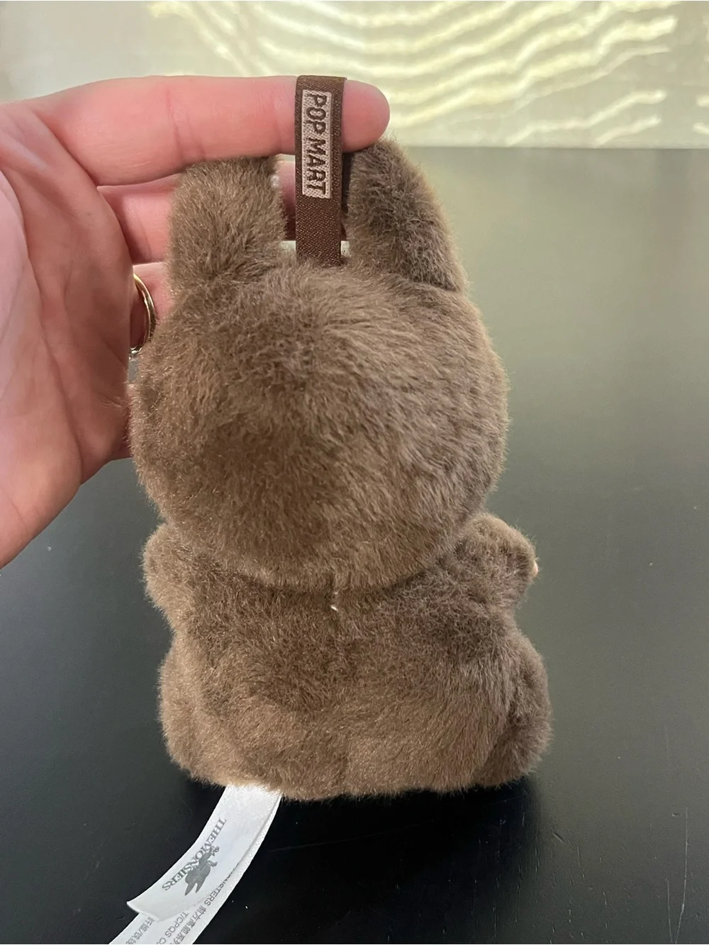 POP MART THE MONSTERS Brown Plush Vinyl Keychain Labubu Style Figure Used
